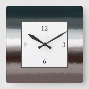 Horloge Carrée Gris Noir Taupes