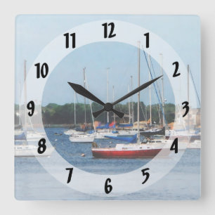 Horloge Carrée Groupe de Sailboats Newport
