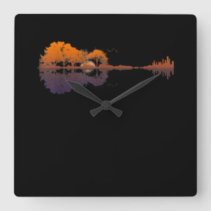Horloge Carrée Guitar Lake Shadow