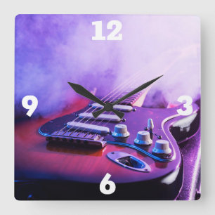Horloge Carrée Guitare électrique