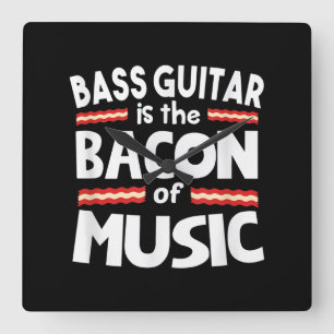 Horloge Carrée Guitare Lover Basse Guitare Est Bacon De Musique