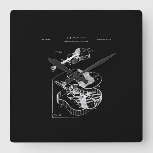 Horloge Carrée Guitare Lover   Martin Guitare Brevet