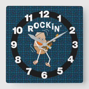 Horloge Carrée Guitare Rock'n'roll
