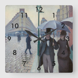 Horloge Carrée Gustave Caillebotte - Rue de Paris, temps de pluie