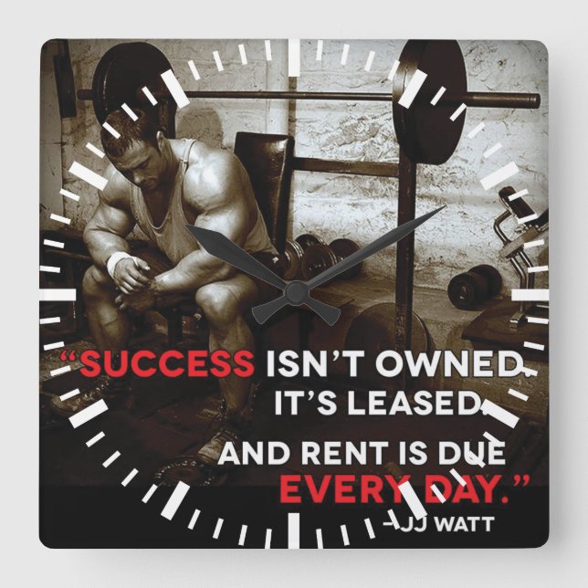 Horloge Carrée Gym pour la motivation (Recto)