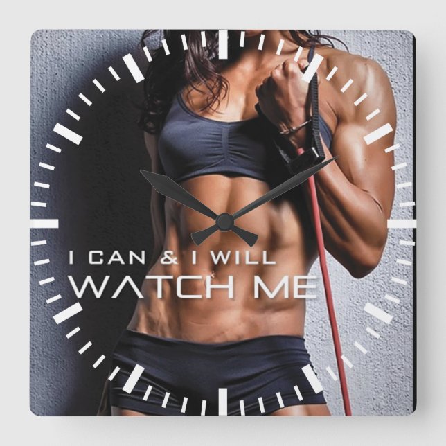 Horloge Carrée Gym pour la motivation (Recto)
