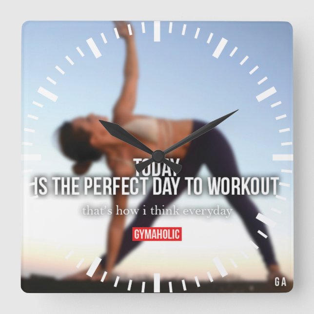 Horloge Carrée Gym pour la motivation (Recto)