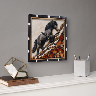 Horloge Carrée Haflinger Climat : Bois Art teinte personnalisée