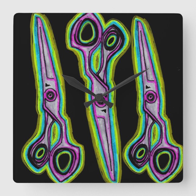 Horloge Carrée Hair Salon Clock (Recto)