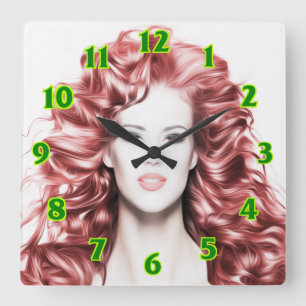 Horloge Carrée Hairtravy beauty salon square wall clock