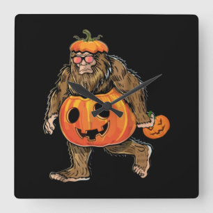 Horloge Carrée Halloween Citrouille Bigfoot