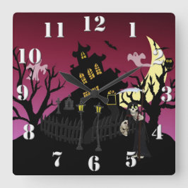 Horloge Carrée Halloween effrayant