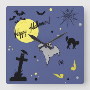 Horloge Carrée Halloween heureux