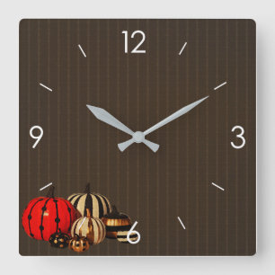 Horloge Carrée Halloween Lune Hantée Maison Carré Cloc