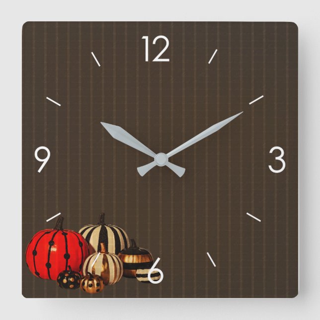 Horloge Carrée Halloween Lune Hantée Maison Carré Cloc (Recto)
