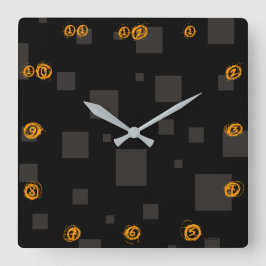 Horloge Carrée Halloween weird creepy box black orange spooky