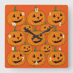 Horloge Carrée Happy Jack o Lantern