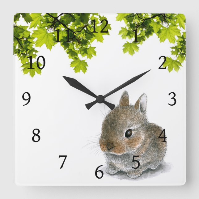 Horloge Carrée Hare 61 rabbit (Recto)