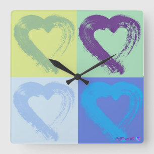 Horloge Carrée Heart Acrylic Wall Clock