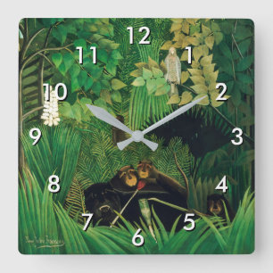 Horloge Carrée Henri Rousseau - Les Joyeux Farceurs