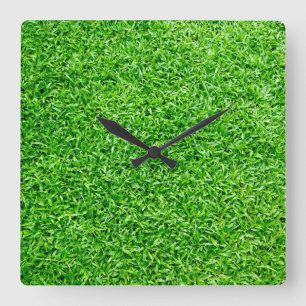 Horloge Carrée Herbe verte