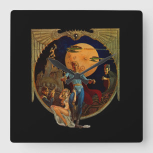 Horloge Carrée Héros de Sci-Fi