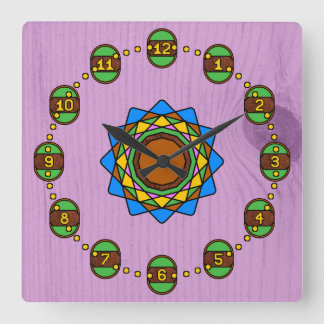 Horloge Carrée Heures dans l'ancien bois