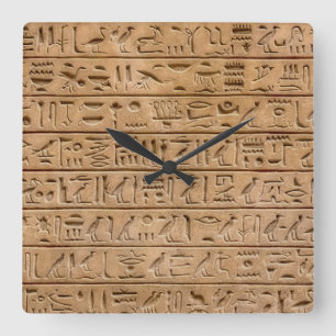 Horloge Carrée Hiéroglyphes égyptiens