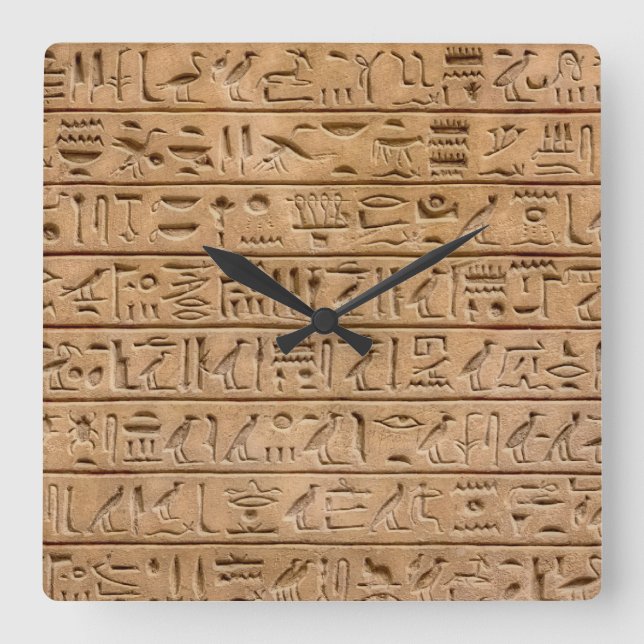 Horloge Carrée Hiéroglyphes égyptiens (Recto)