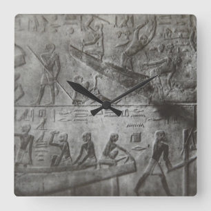 Horloge Carrée Hiéroglyphes égyptiens
