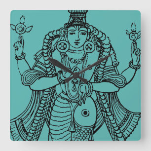 Horloge Carrée Hinduism: Vishnu