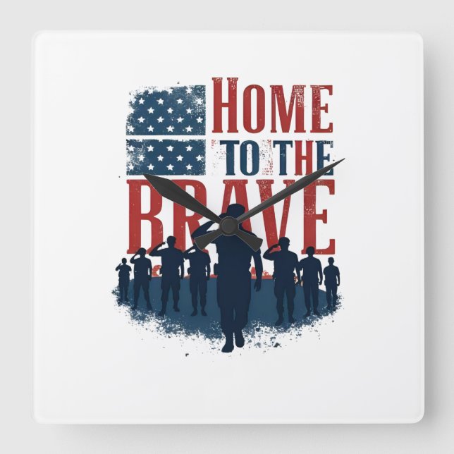 Horloge Carrée Home of the Brave Salute Tee (Recto)
