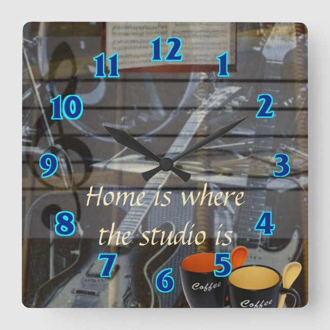 Horloge Carrée Home Studio Clock (Recto)