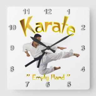 Horloge Carrée Horaire Karate Wall