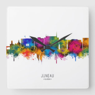 Horloge Carrée Horizon de Juneau en Alaska