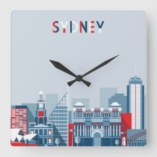 Horloge Carrée Horizon de ville de Sydney Australie
