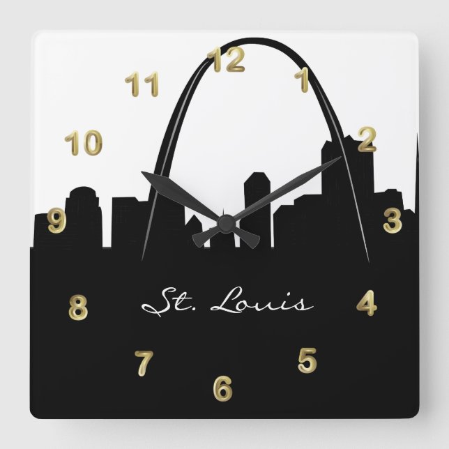 Horloge Carrée Horizon noir et blanc de St Louis (Recto)
