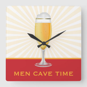Horloge Carrée Horodateur de caverne d'hommes de bière