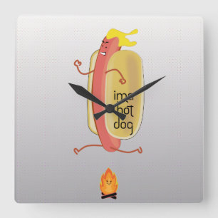 Horloge Carrée Hot Dog Oe Devil