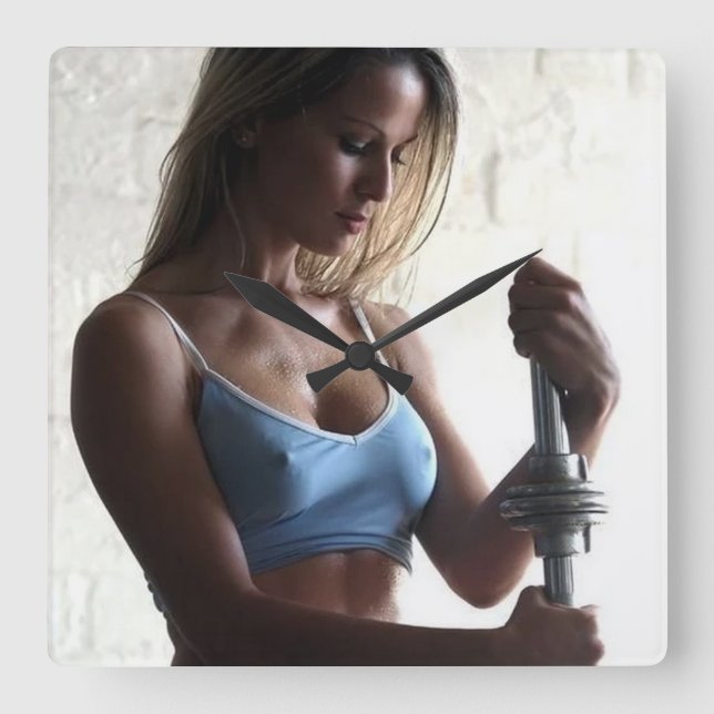 Horloge Carrée Hot Femme Fitness Girl (Recto)
