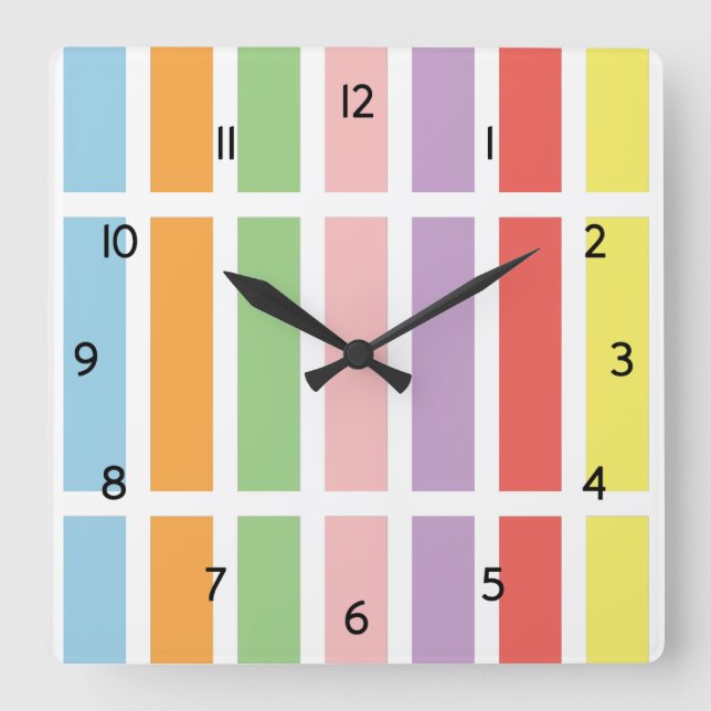 Horloge Carrée Hues du Colorful (Recto)