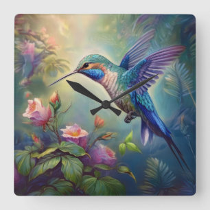Horloge Carrée Hummingbird