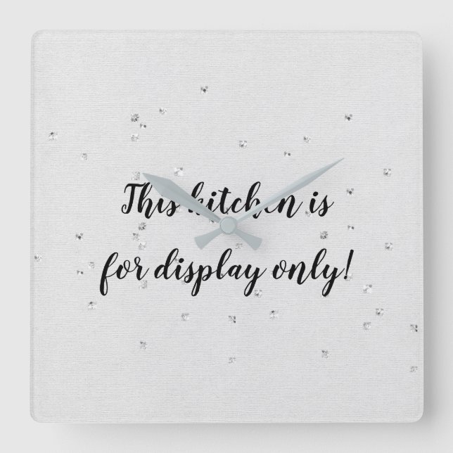 Horloge Carrée humorous kitchen text witsquare diamond stud (Recto)