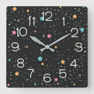Horloge Carrée Huter Space Stars Square Wall Clock