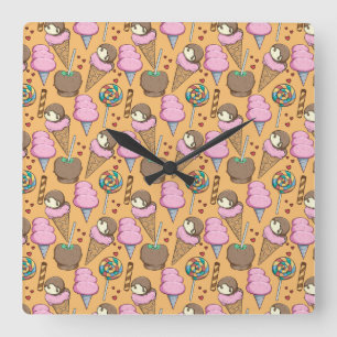 Horloge Carrée Ice cream   Lollies   lollipop 26