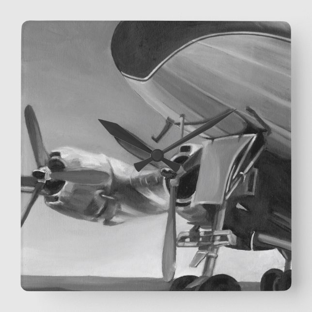 Horloge Carrée Icône Aviation (Recto)