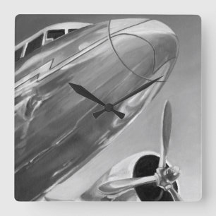 Horloge Carrée Icône d'aviation : Vue de -Fin