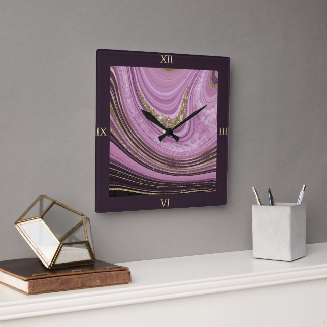 Horloge Carrée ID majuscule d'agent Abstrait827 (Bureau)