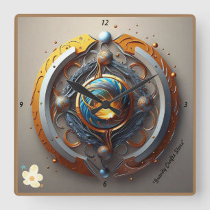 Horloge Carrée "Ignition stellaire"