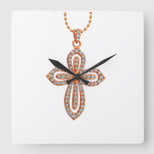 Horloge Carrée Image diamant pour Carré-Mur-Horloge